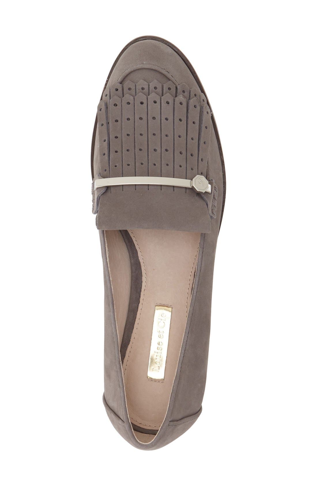 'Dahlian' Kiltie Loafer, Alternate, color, GREY DOVE NUBUCK
