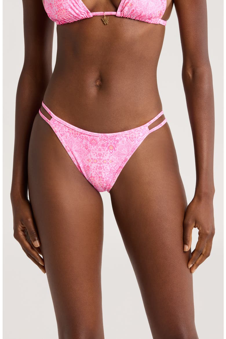 Strappy Cheeky Bikini Bottoms, Main, color, ROSE QUARTZ