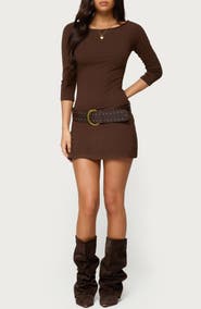 EDIKTED Jadey Boat Neck Minidress