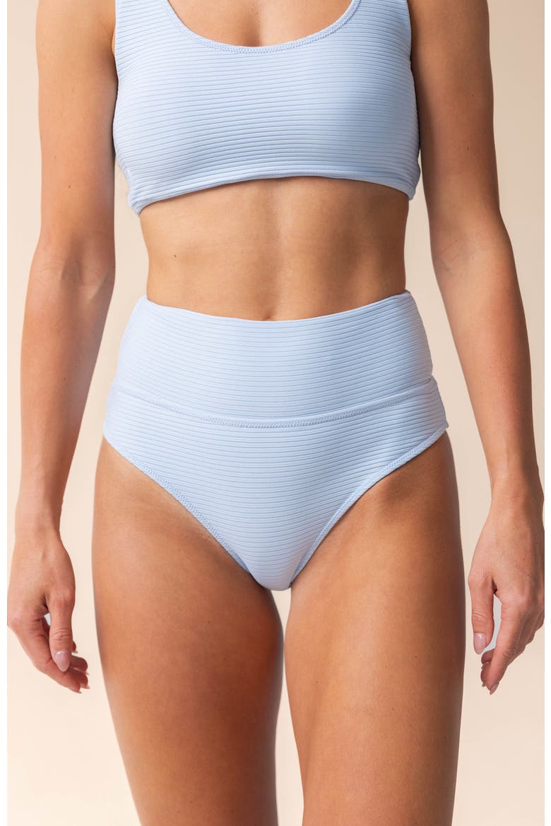 Reversible High Rise Swim Bottom, Alternate, color, Caspian