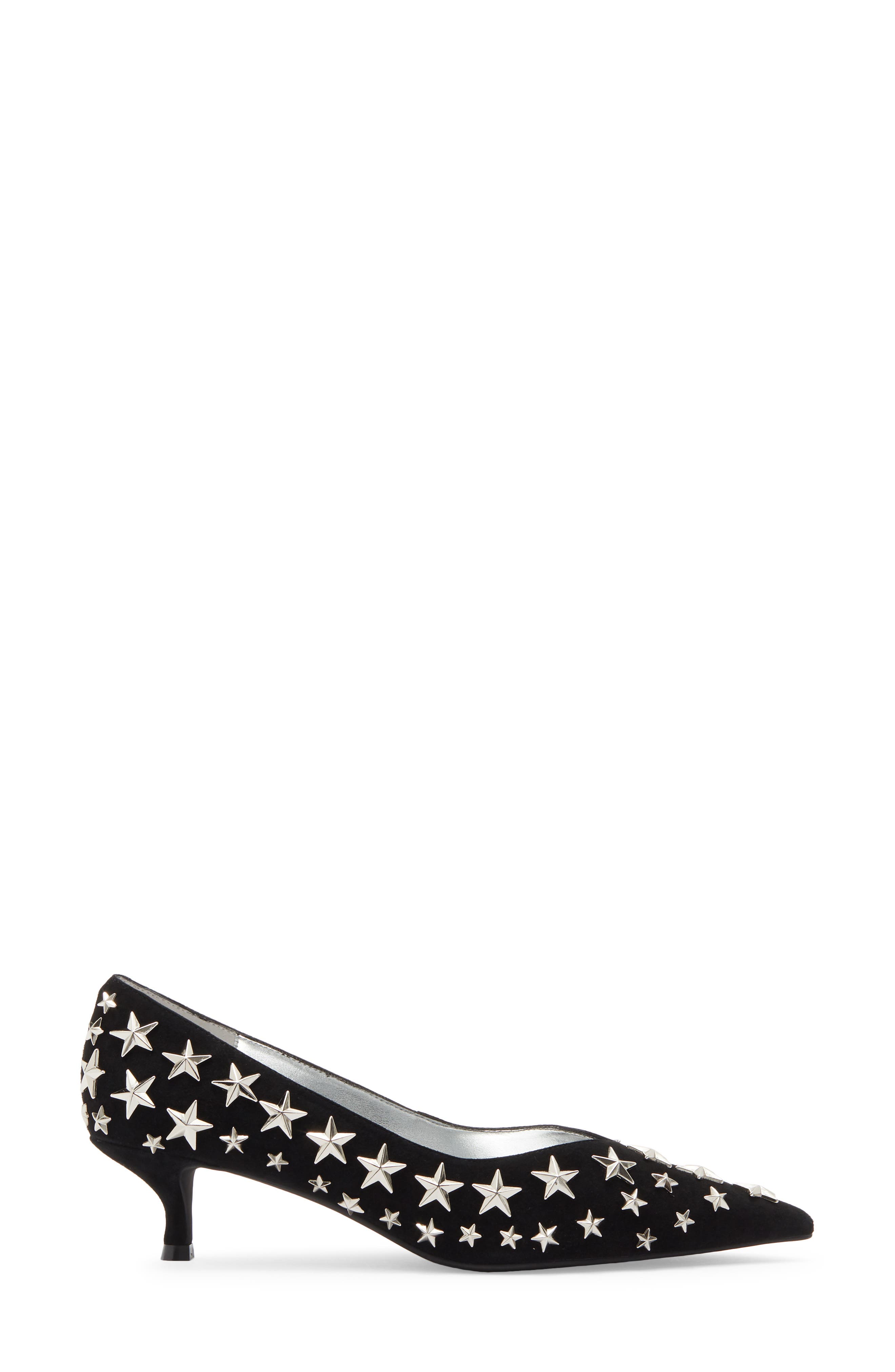 Starpower Studded Pump, Alternate, color, BLACK SUEDE SILVER