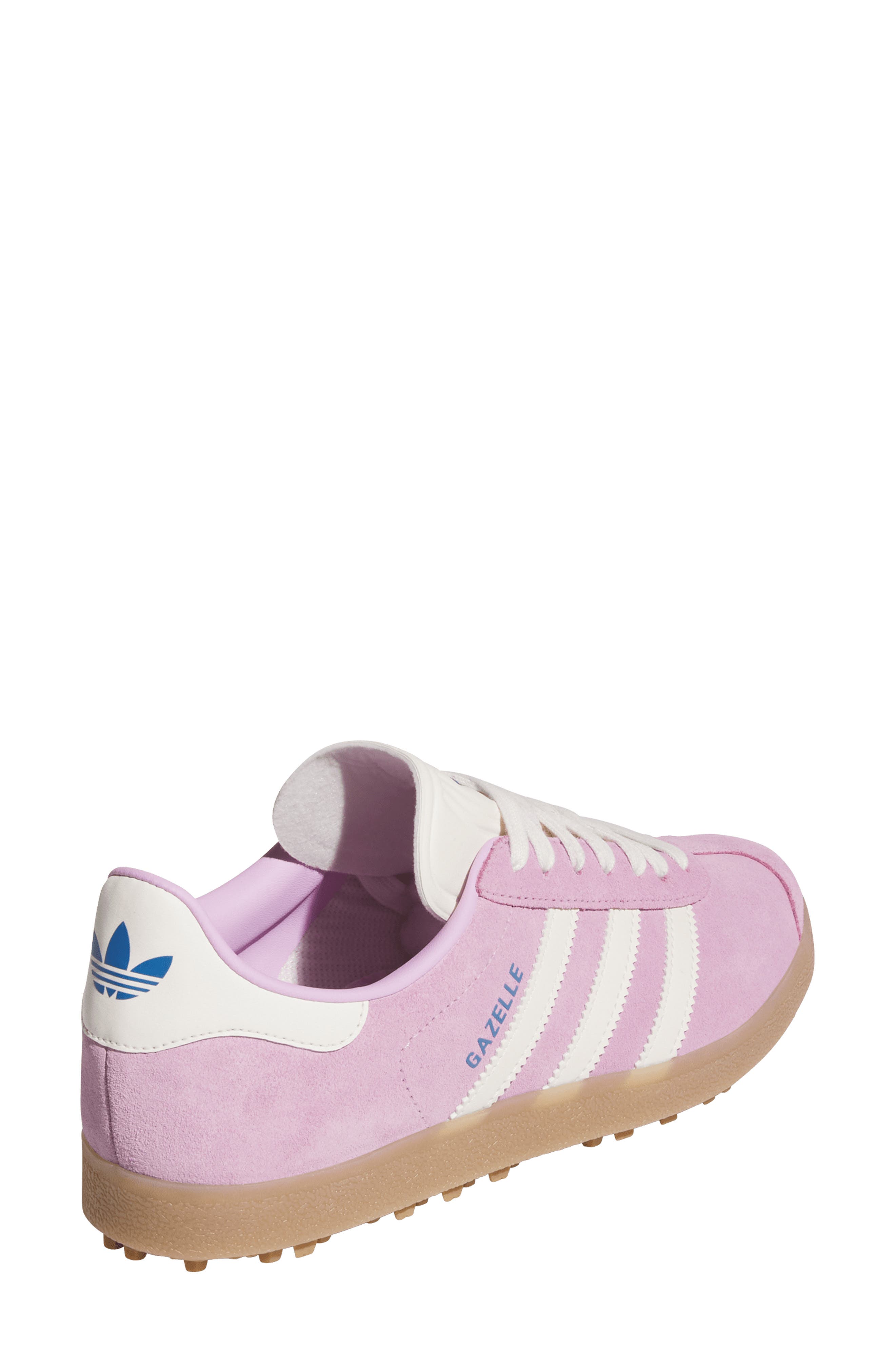 adidas Gazelle Spikeless Golf Shoe, Alternate, color, Lilac/ Chalk White/ Bluebird