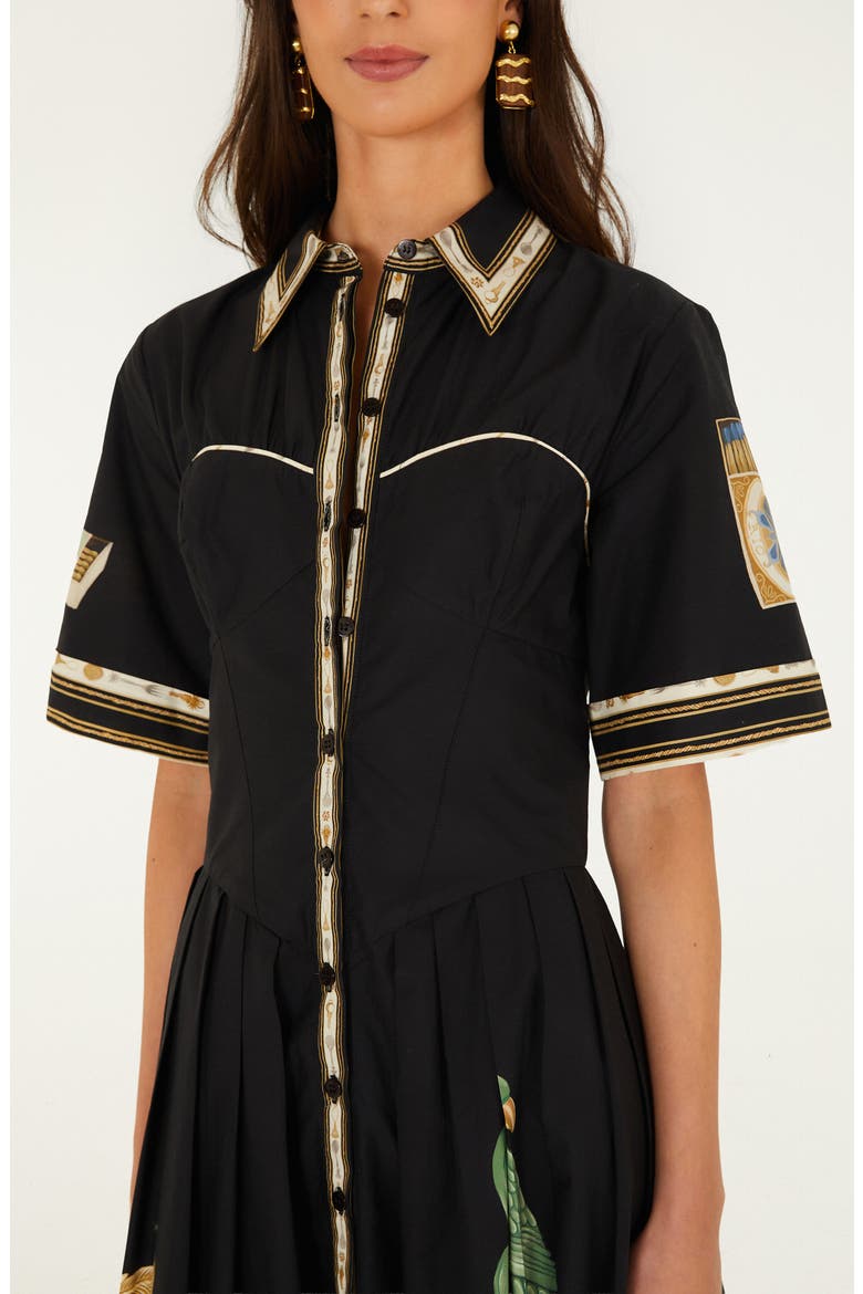 Vintage Souvenirs Midi Dress, Alternate, color, BLACK