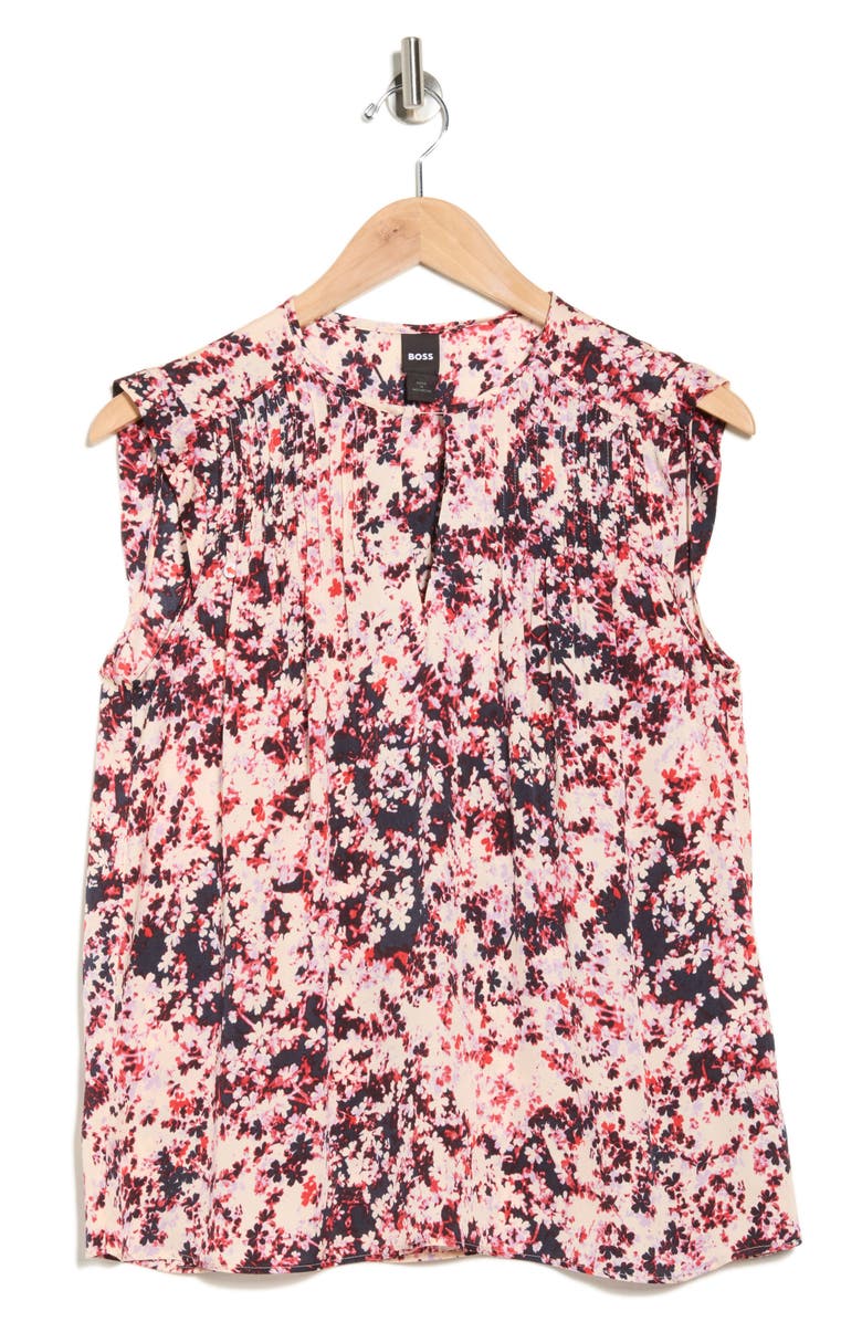 BOSS Binalli Floral Ruffle Sleeveless Top, Alternate, color, Pink Multi