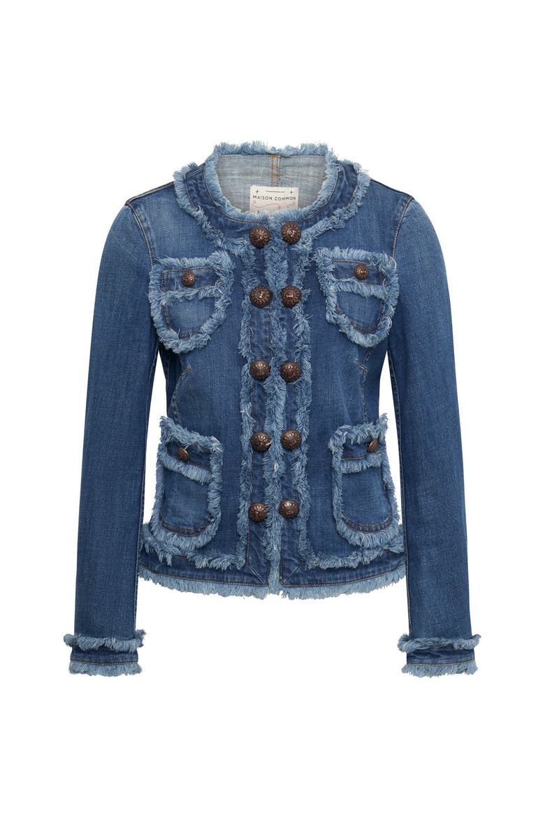 Jeans Jacket With Fringes, Main, color, Jeans Blue