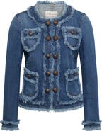 Maison Common Jeans Jacket With Fringes