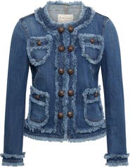 Maison Common Jeans Jacket With Fringes