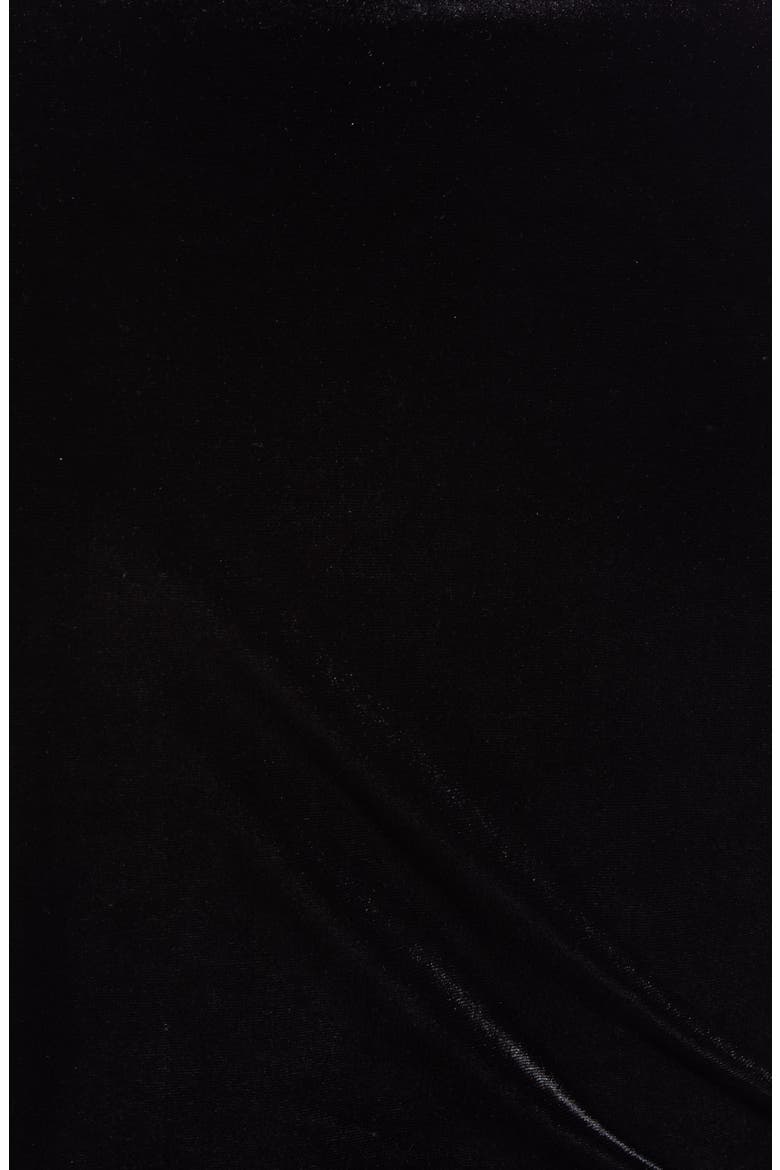 Velour Tie Front Crop Top, Alternate, color, BLACK