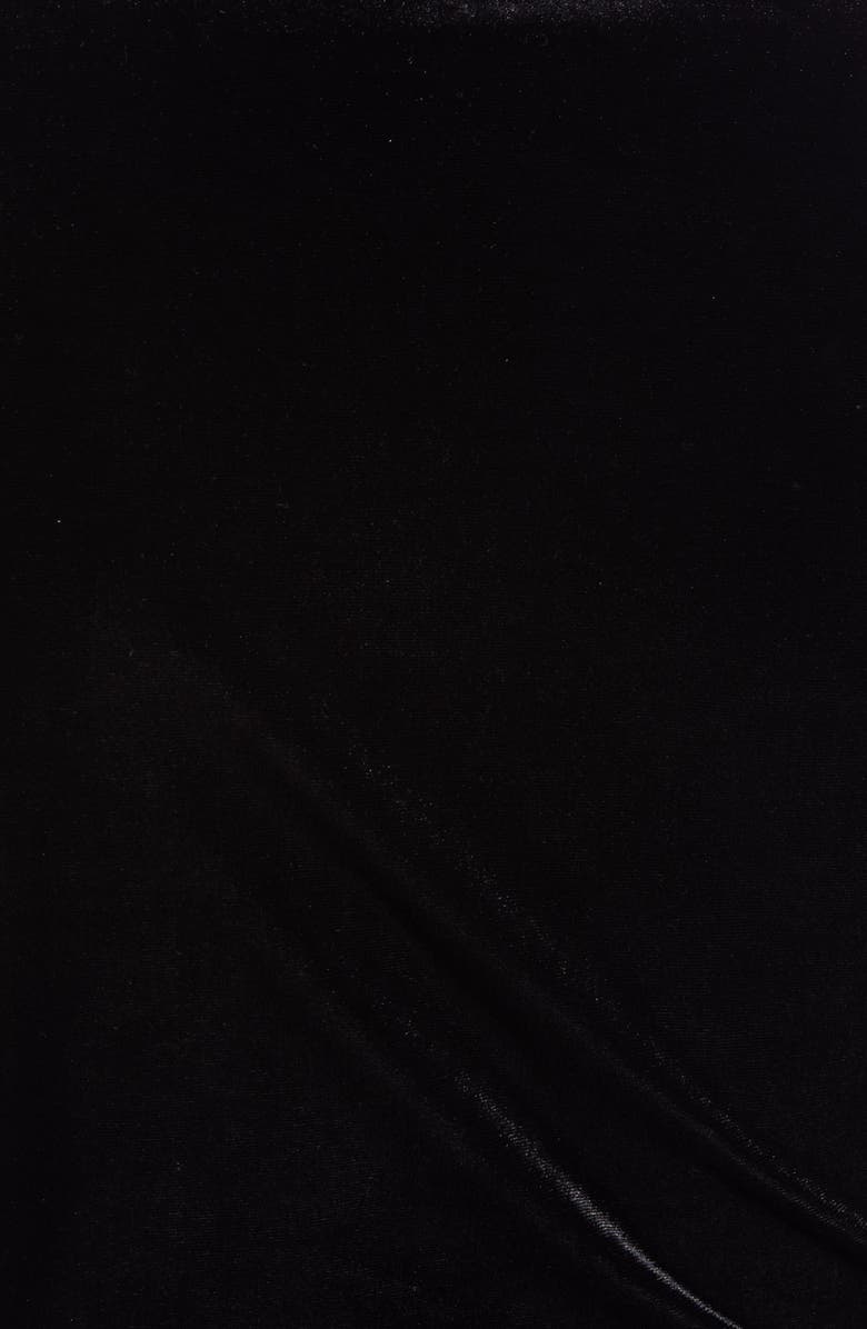 Open Edit Velour Tie Front Crop Top, Alternate, color, 