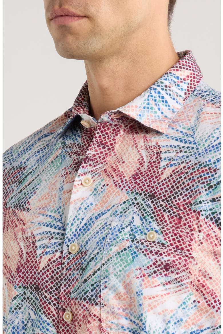 Tortola Cartago Palms Button-Up Shirt, Alternate, color, SANTA ANA
