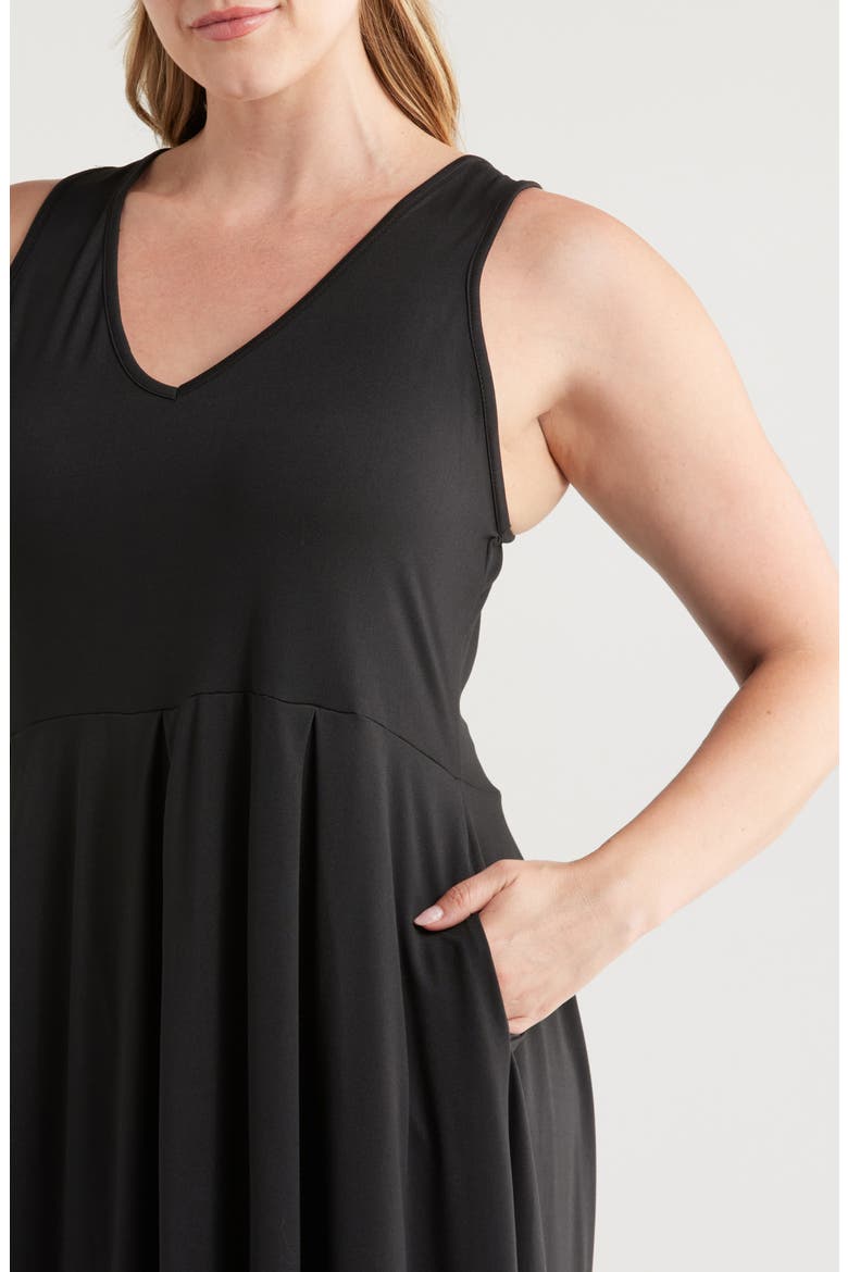 Sleeveless Jersey Dress, Alternate, color, BLACK
