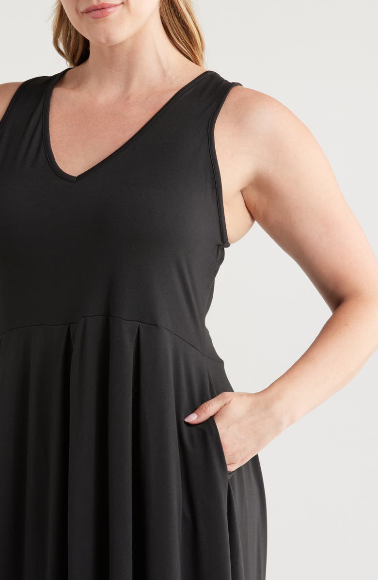 24seven Comfort Apparel Sleeveless Jersey Dress, Alternate, color, Black