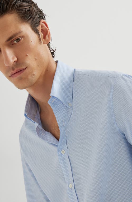 Brunello Cucinelli Button-down Collar Shirt In Blue