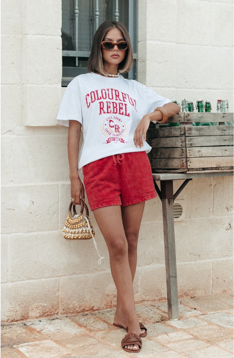 Colourful Rebel CR Varsity Loosefit Tee, Alternate, color, White