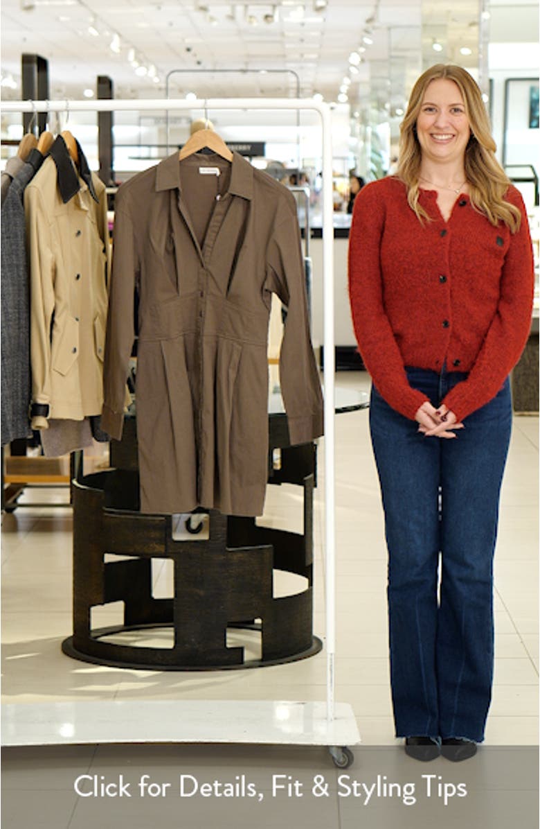 Corseted Long Sleeve Shirtdress, sales video thumbnail