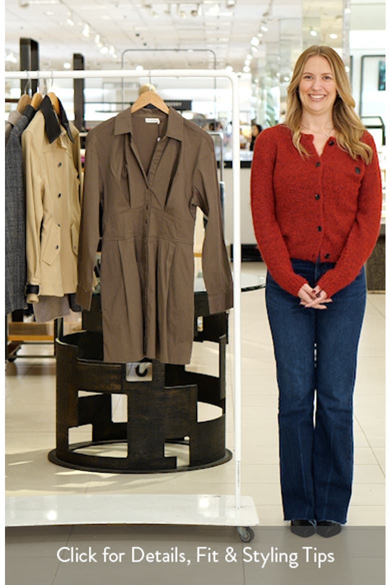 Corseted Long Sleeve Shirtdress video