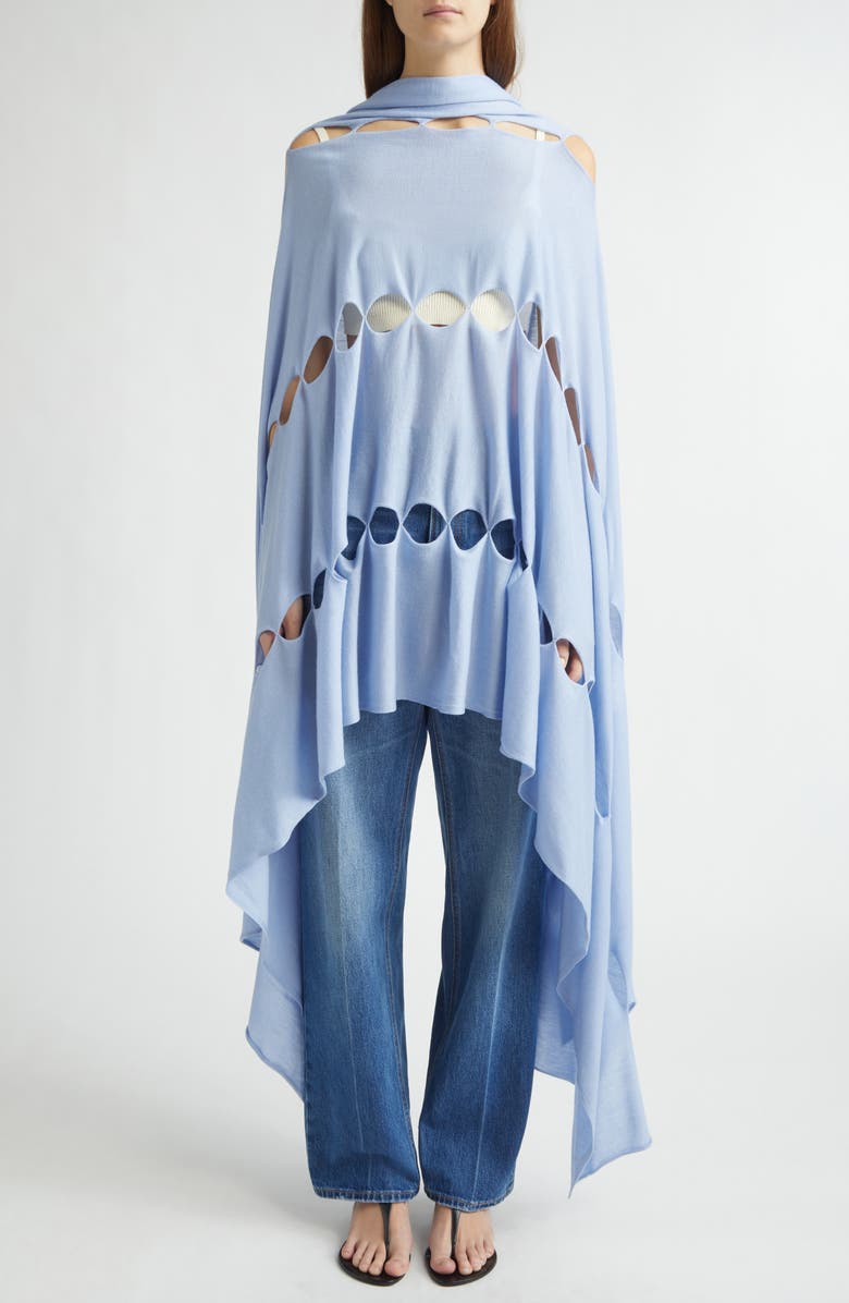 EMILY DAWN LONG River Wool Shawl, Alternate, color, Baby Blue