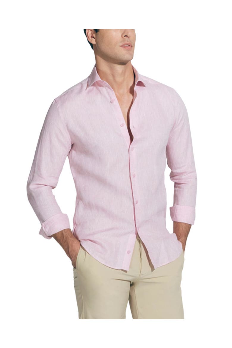 James - Linen Shirt, Main, color, Pink