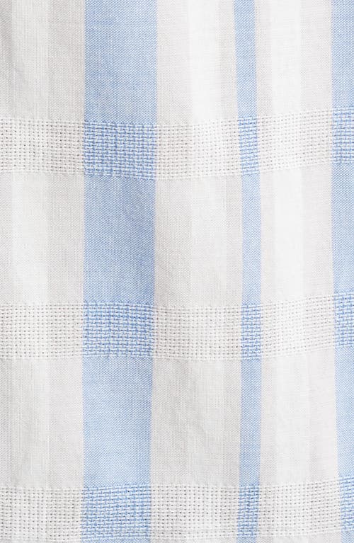 Ag Aiden Stripe Short Sleeve Button-up Shirt In Blue/taupe Stripe