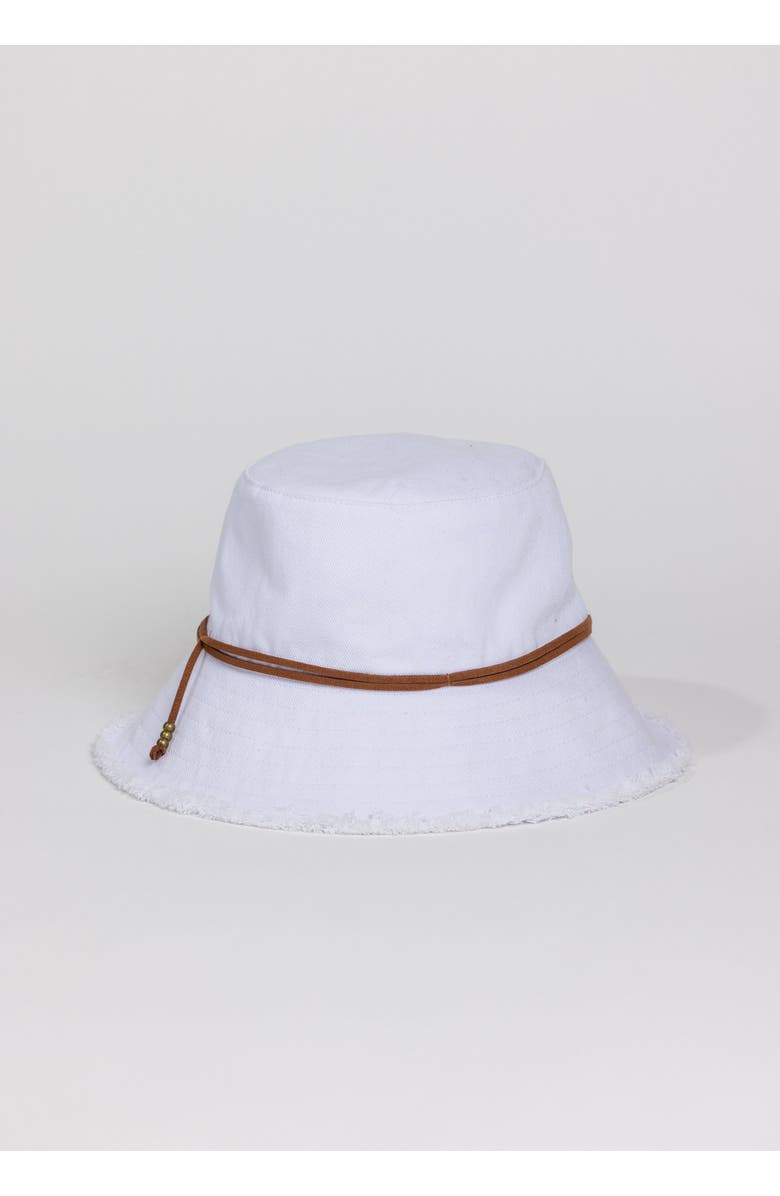 Hat Attack Fringed Bucket Hat, Alternate, color, White/Tobacco