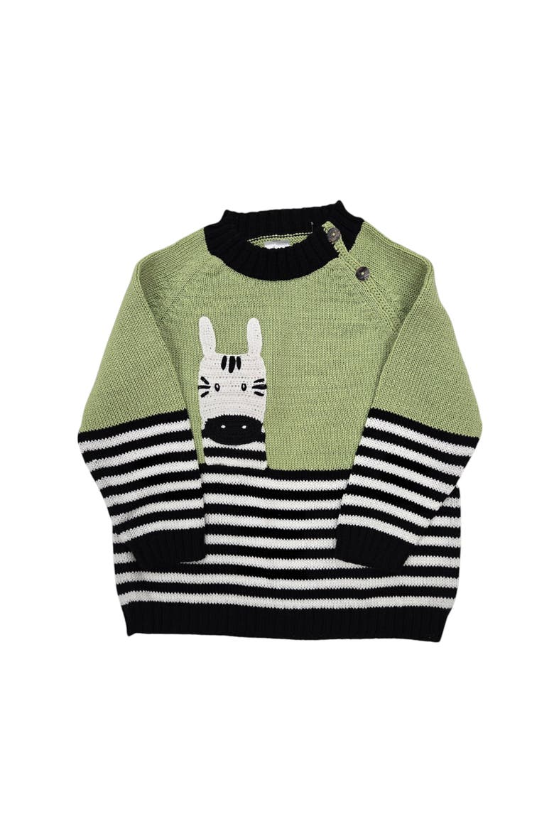 Zebra Sweater, Main, color, Green