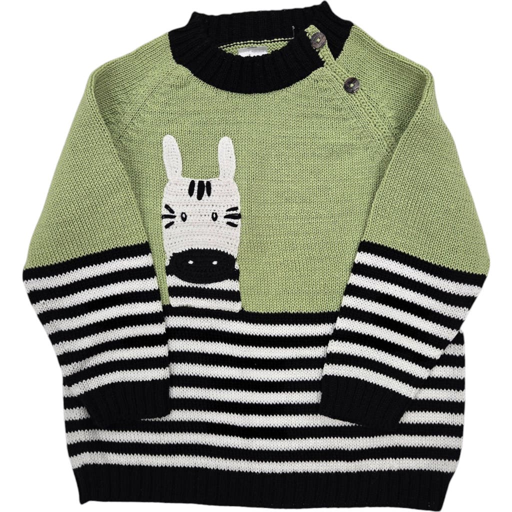 Melange Collection Zebra Sweater In Green