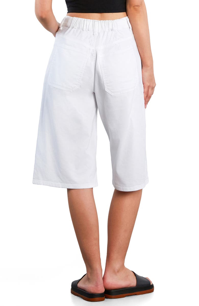 HINT OF BLU Hob Drawstring Denim Shorts, Alternate, color, White