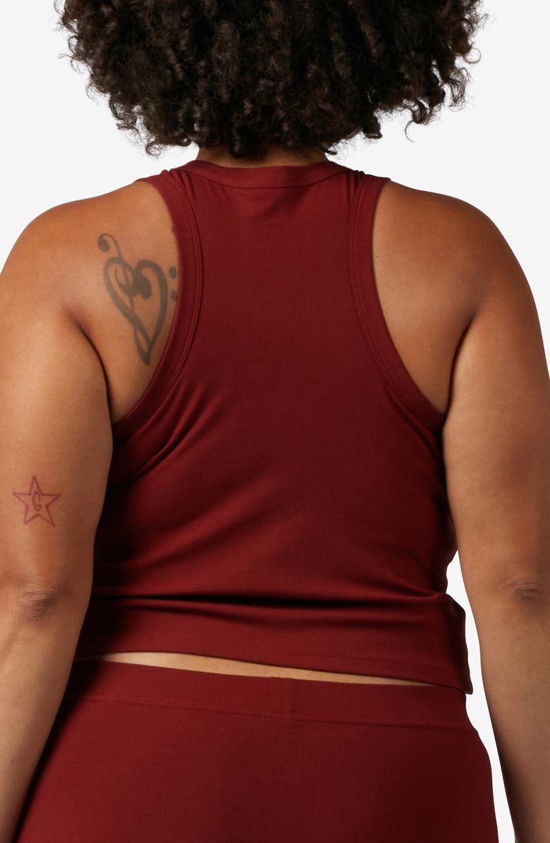 TomboyX Rib Longline Sports Bra, Alternate, color, Burgundy