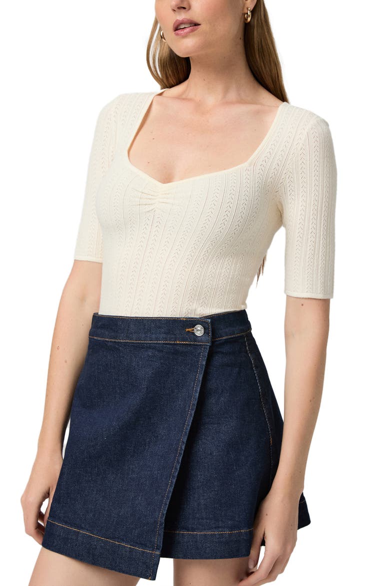 Aven Wrap Denim Miniskirt, Alternate, color, AMORA
