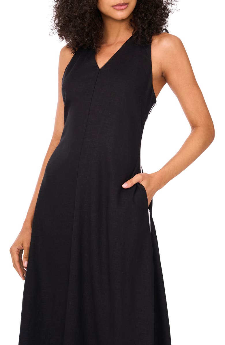 Halogen<sup>®</sup> Contrast Trim Sleeveless Dress, Alternate, color, Rich Black