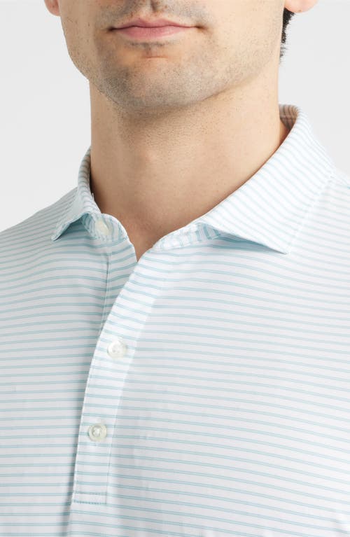 Johnnie-o Michael Stripe Performance Golf Polo In White