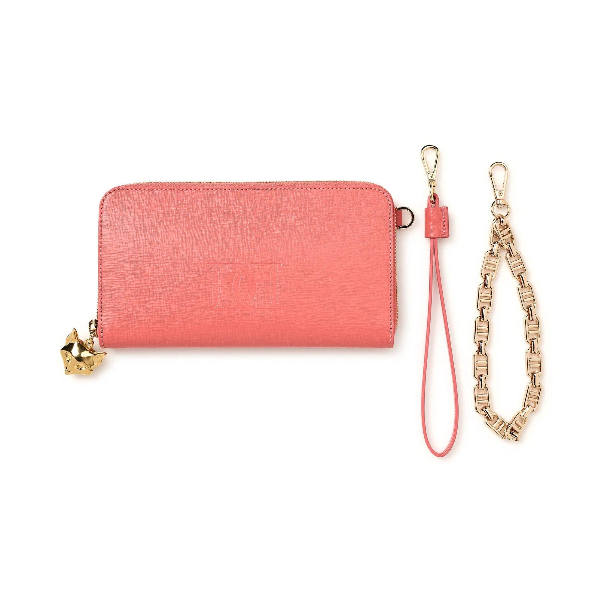 Coral with Gold Wristlet