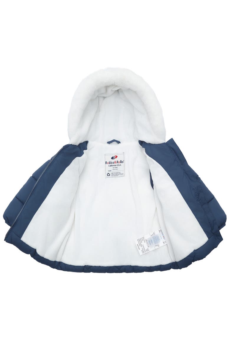 Rokka&Rolla Soft Lining Hooded Puffer Jacket, Alternate, color, Frost Navy