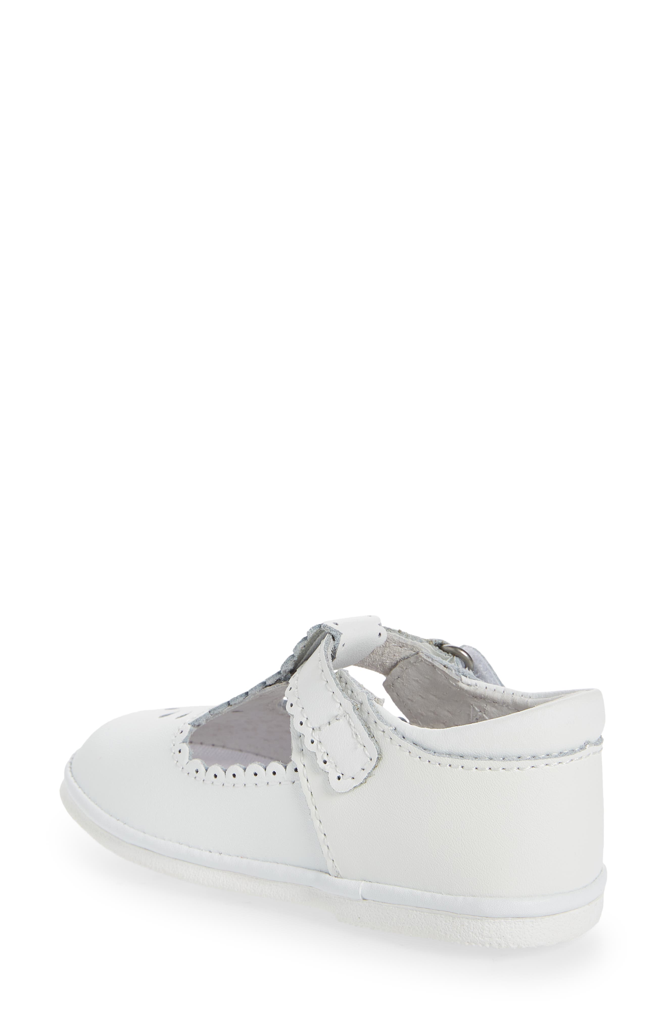 L'AMOUR Dottie Scalloped T-Strap Shoe, Alternate, color, White