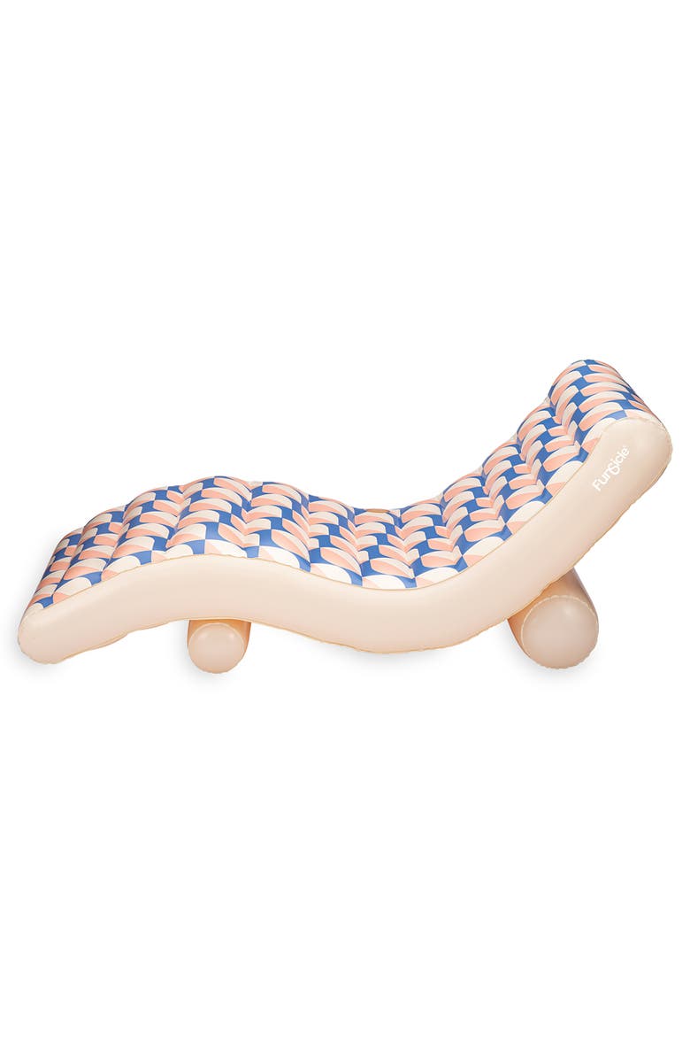 Funsicle Deco Funchaiser Lounge Blue & Cream, Inflatable Pool & Water Float, Alternate, color, Multicolored