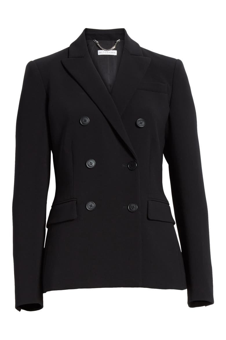 Double Breasted Jacket, Alternate, color, BLACK