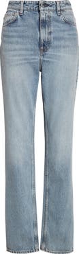 TOTEME High Waist Organic Cotton Slim Leg Jeans