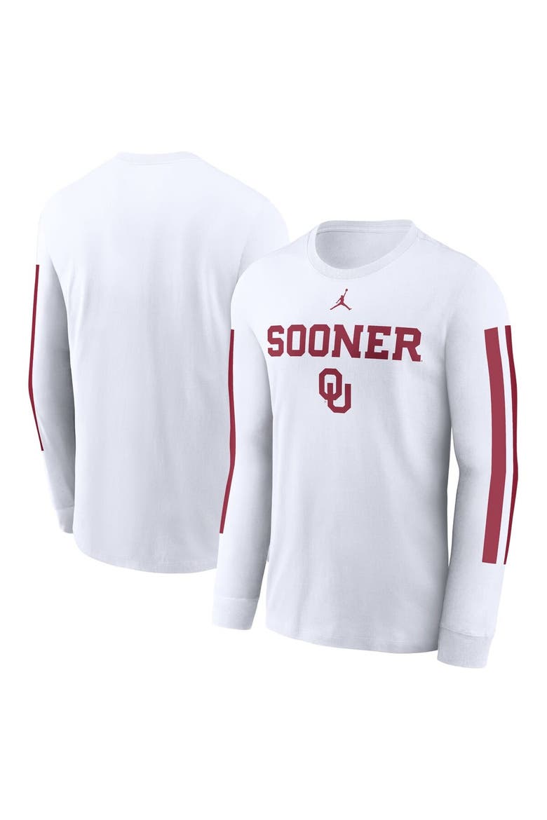 Men's Jordan Brand White Oklahoma Sooners Local Spirit Slogan Long Sleeve T-Shirt, Main, color, White