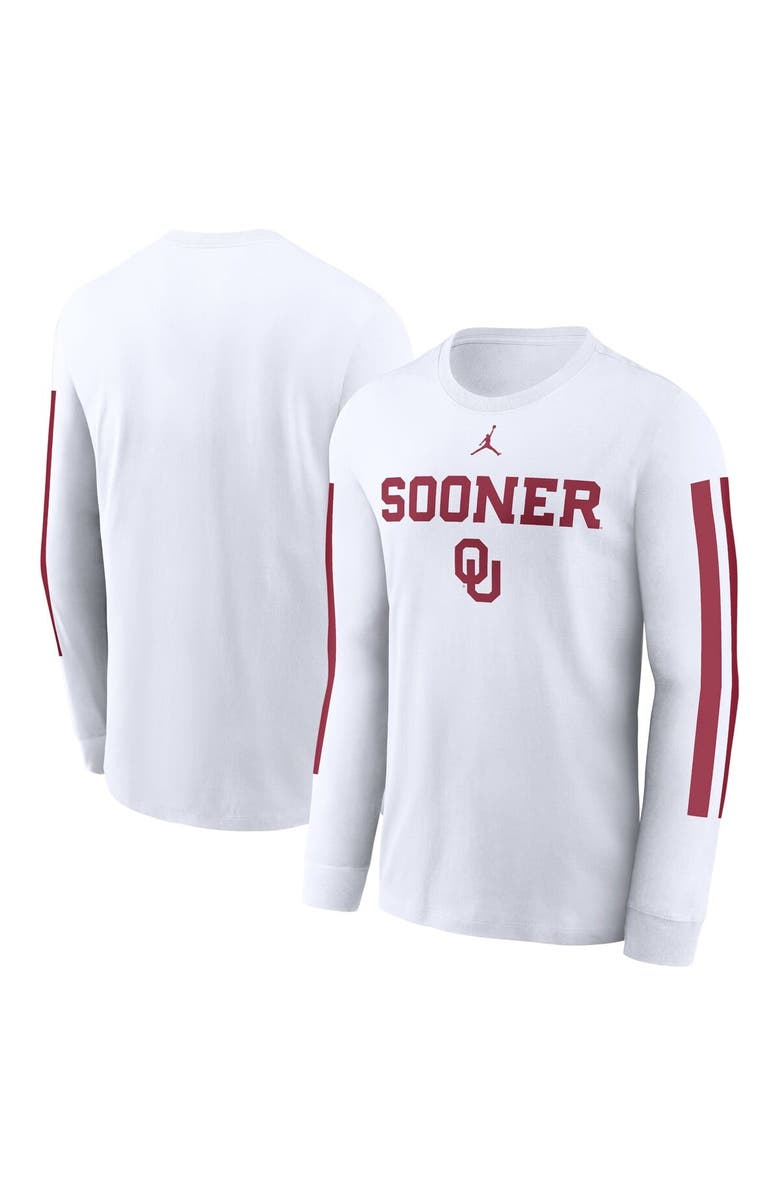 Jordan Brand Men's Jordan Brand White Oklahoma Sooners Local Spirit Slogan Long Sleeve T-Shirt, Main, color, White