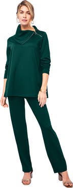 Jessica London Ponte Split Neck 2-Piece Set