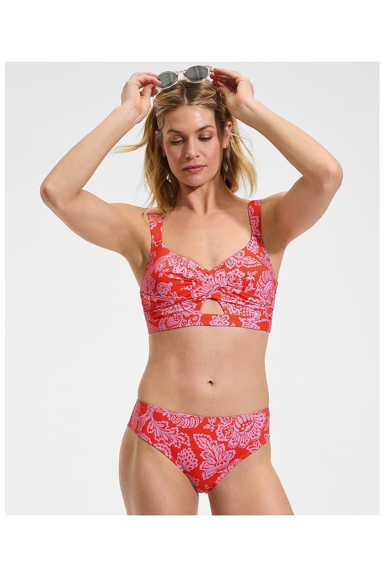Twist Front Bikini Top, Alternate, color, Radiant Orange Floral Medley