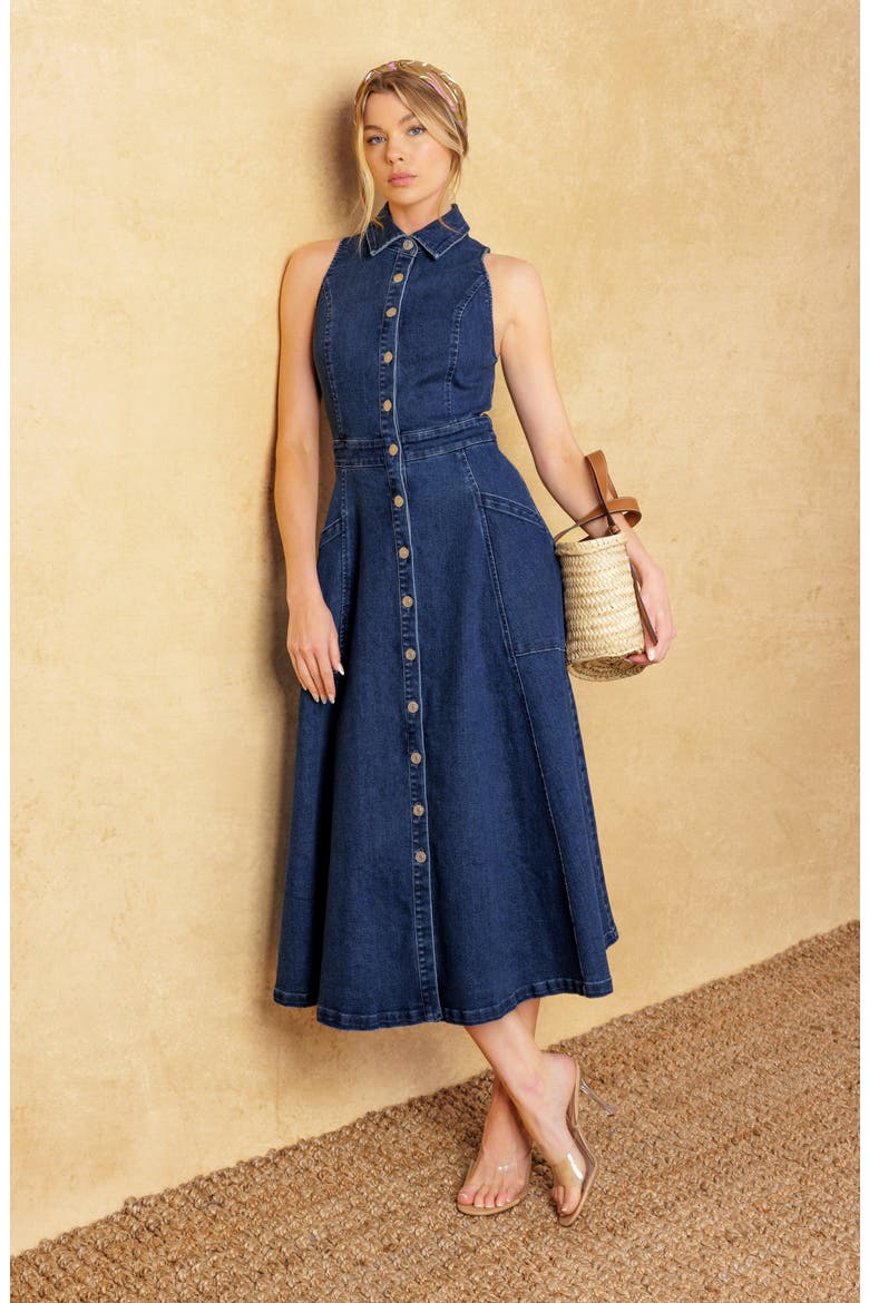 denim maxi shirt dress Lola Cotton Maxi Shirt Dress