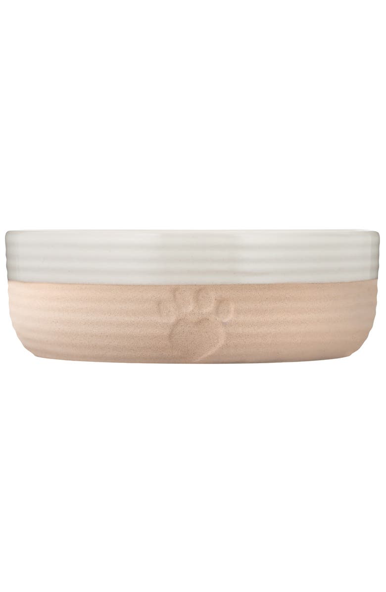 MASON CASH Heart Paw Pet Bowl, 5.9", 16.9oz, Cream & Tan, Food-Water Dish, Main, color, 