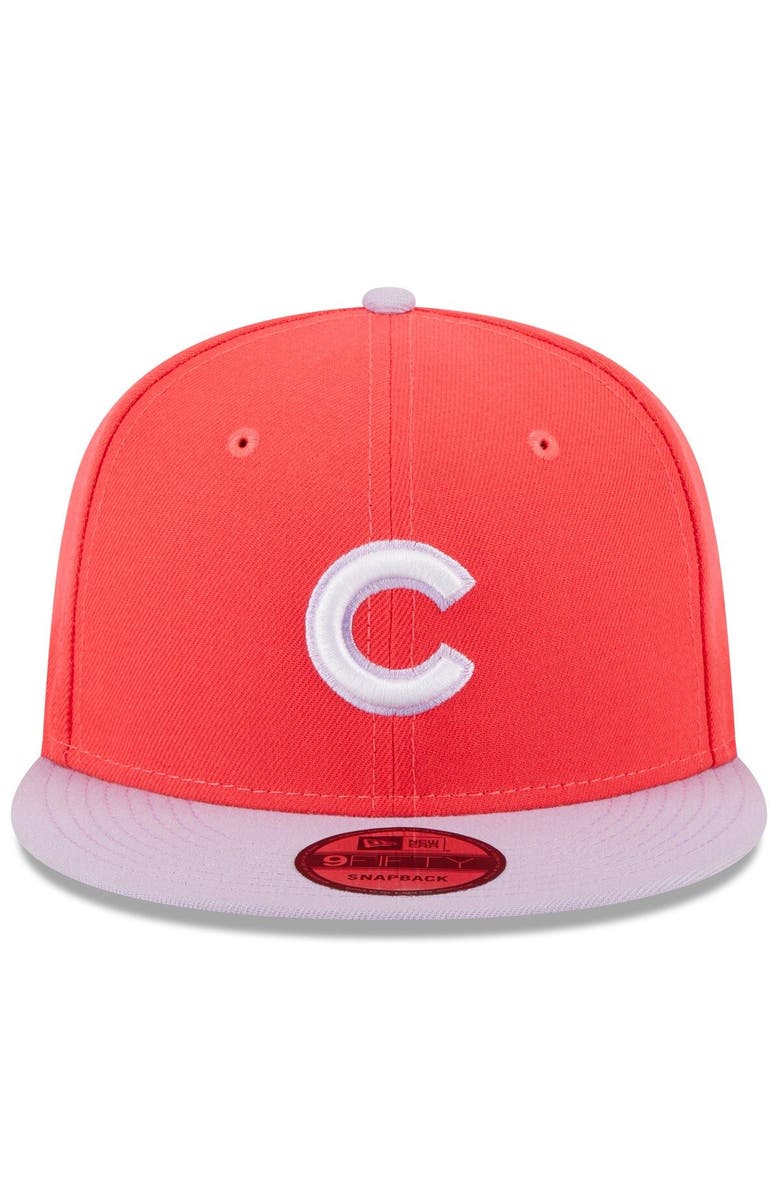 New Era Men's New Era Red/Purple Chicago Cubs Spring Basic Two-Tone 9FIFTY Snapback Hat, Alternate, color, Red
