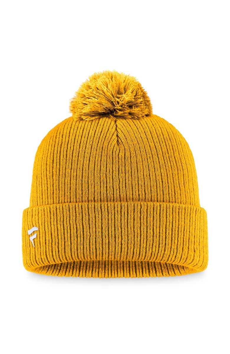 FANATICS Men's Fanatics Branded Gold Nashville Predators Core Primary Logo Cuffed Knit Hat with Pom, Alternate, color, Gold