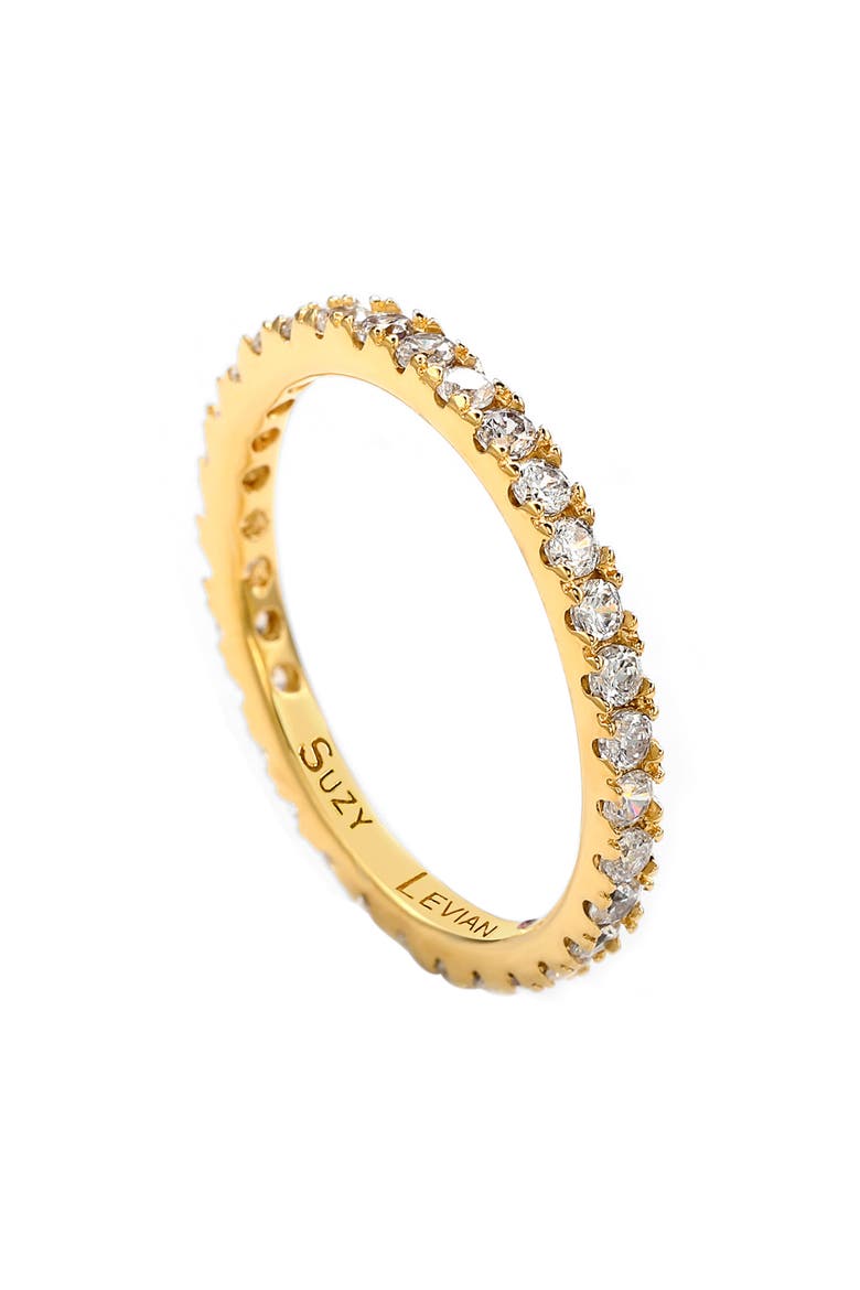 Cubic Zirconia Stacking Ring, Main, color, YELLOW