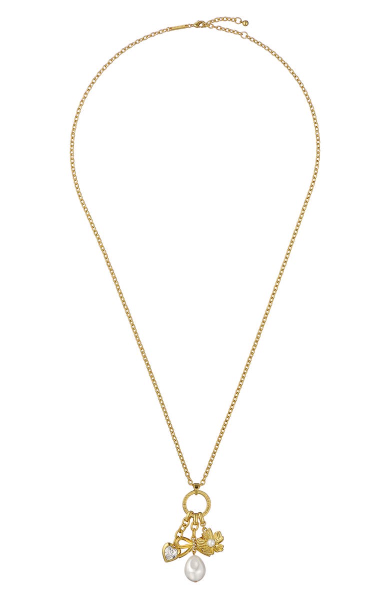 Ted Baker Isadora Charm Pendant Necklace, Alternate, color, Metallic Gold