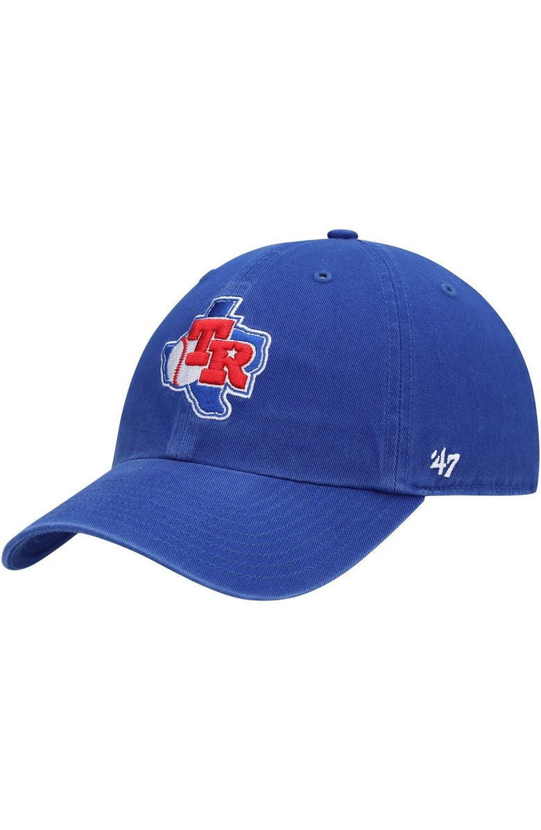 '47 Men's '47 Royal Texas Rangers Team Logo Cooperstown Collection Clean Up Adjustable Hat, Main, color, Royal