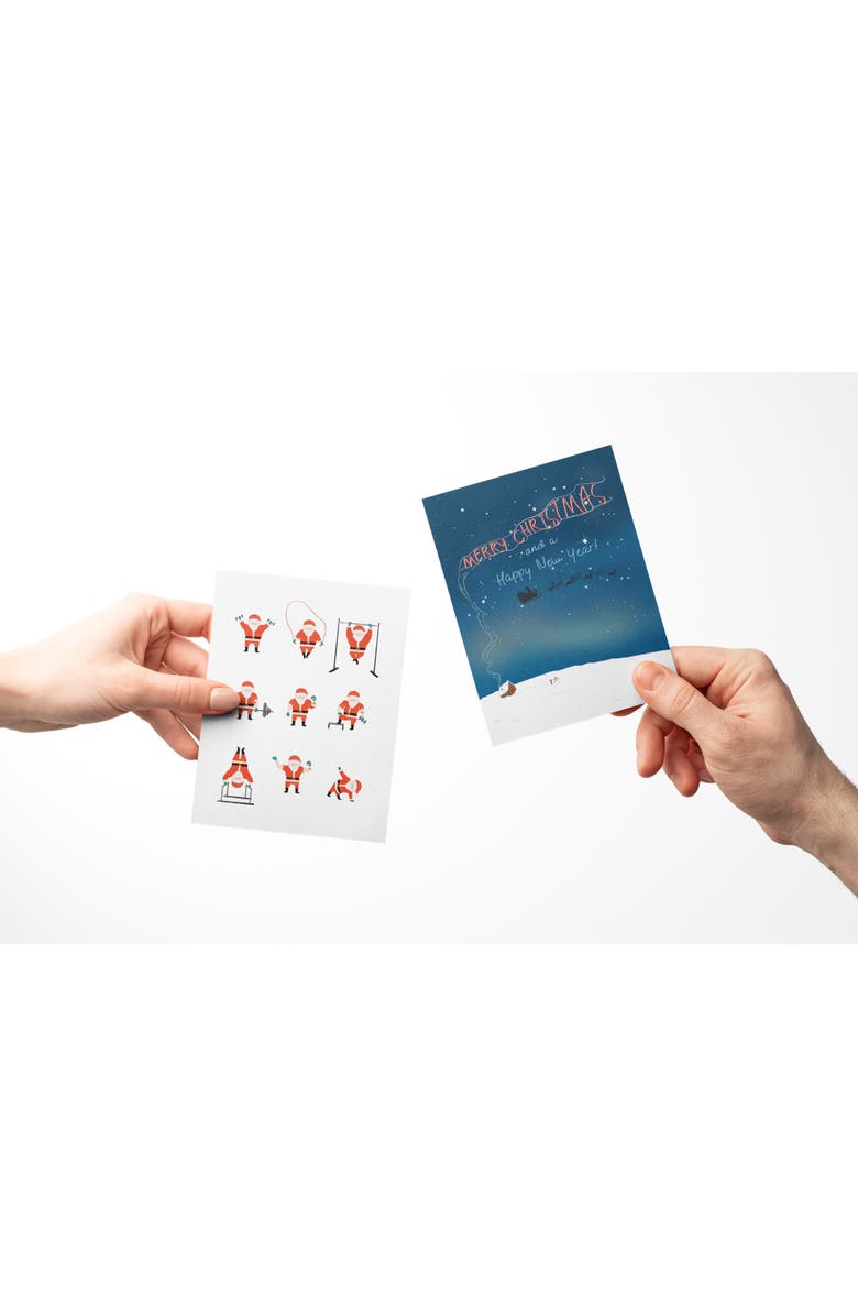 Ramus & Co Holiday Winter Card Pack (3ct, Assorted) Santa Working Out, Santa Dog Walking, Slay Wishes, Alternate, color, Multi-Pack