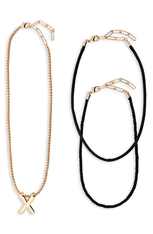 Open Edit Set Of 3 Interchangeable Initial Pendant Necklaces
